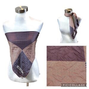 Square Daniel La Foret Brand Silk Scarf Geometric Print 26”x26”